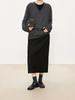 Wen Jiu Elegant High-Waisted Wool Suit Skirt - Mid-Length, Winter Classic