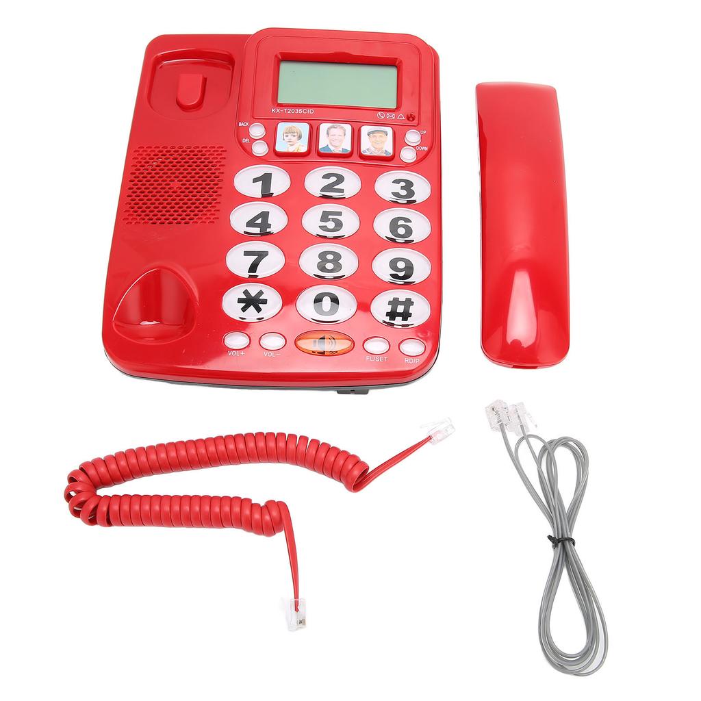 Corded Phone Dual Port Clr Sound Last Number Function Volume Desktop Landline Phone
