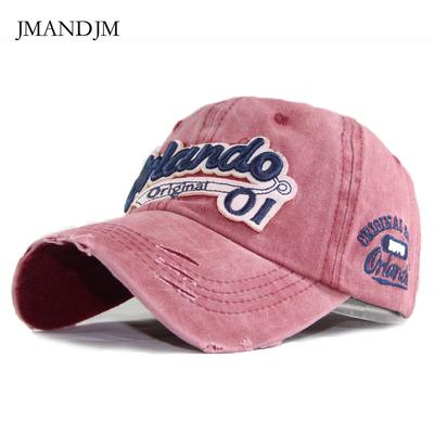 Baseballkappe aus gewaschener Baumwolle mit Orlando-Stickerei, verstellbare Hüte für Herren und Damen