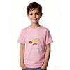 European Size Childrens Round-neck Short-sleeved T-shirt with Cartoon-like Spiral Pattern Print