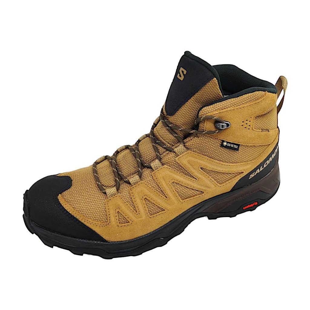 Salomon Leather Mid GTX 471817 Gold 255 X-Word Men's Kangaroo/Black/Dull