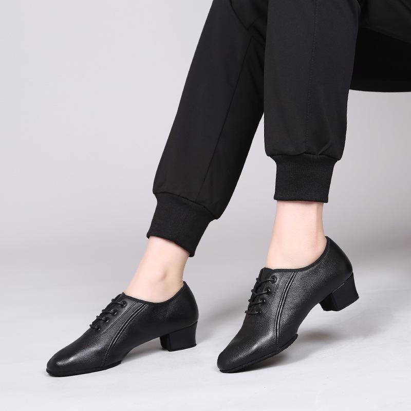 Men Dance Shoes Ballroom Sneakers Genuine Leather Latin Dance Shoes Modern Shoes Boys Shoes Children Square Ventilation Canvas