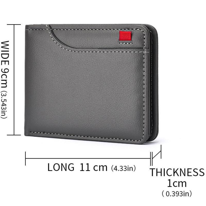 Wallet Men's Short Wallet Multi-Card Slot Card Holder PU Leather Luxury Wallets for Men Student Cross-border Card Bags