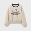 2024 Women's Autumn Round Neck Letter Print Color-Block Pullover Sweatshirt - Long Sleeve, Loose Fit, European & American Style