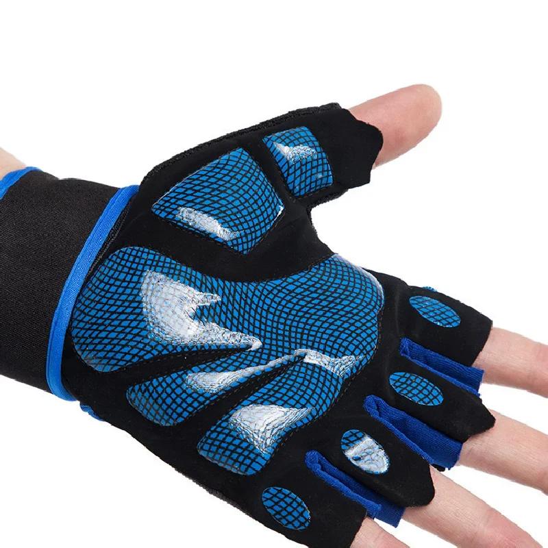 1 Paar Fitness Anti-Rutsch Halbfingerhandschuhe Geeignet für Radfahren Reiten Motorrad Männer und Frauen Skifahren Schwarze Handschuhe