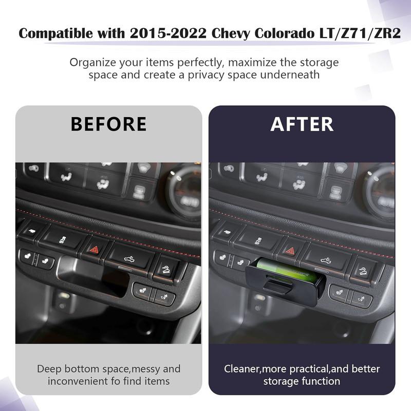 Center Console Organizer Drawer Storage Hidden Box for 2015- Chevy Colorado LT/Z71/ZR2 & 2015- GMC Canyon SLE/SLT/Denali