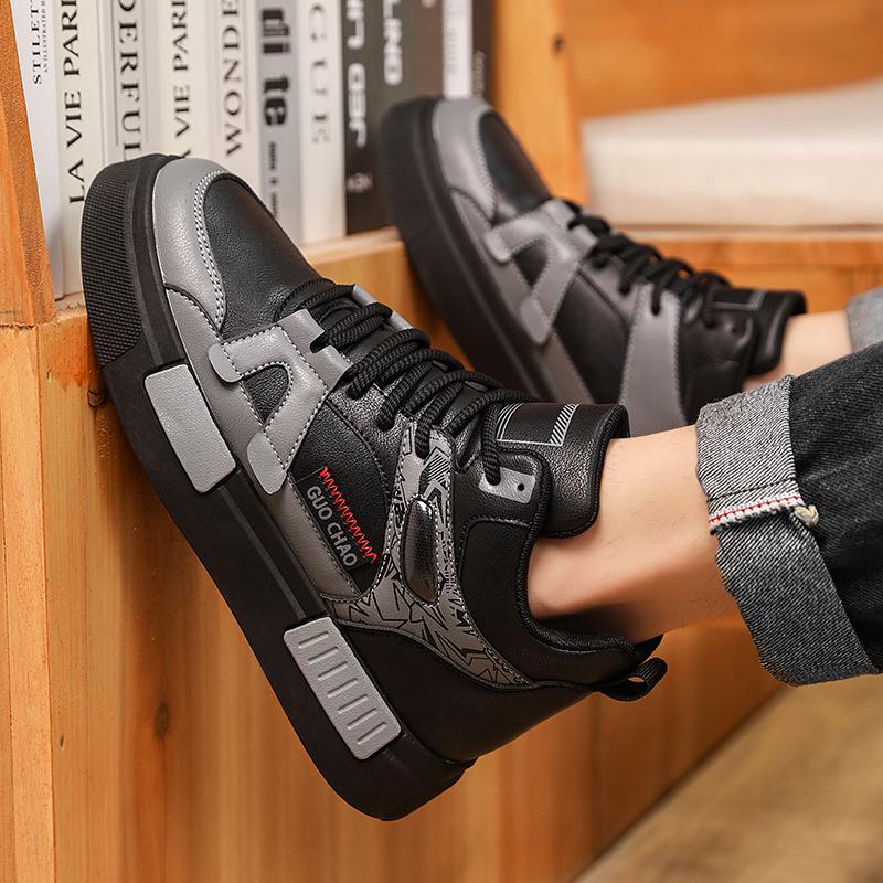 Men Shoes Sneakers High Top Mens Casual Shoes Luxury Breathable Men Walking Shoes Trend Leather Shoes for Men Running Shoes Male Footwear