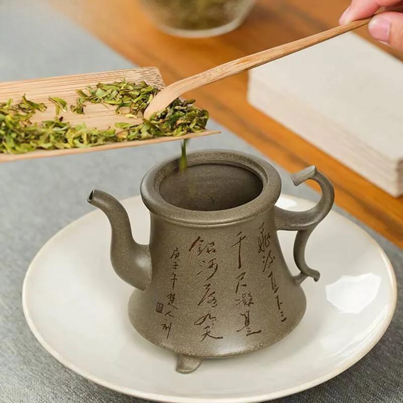 250ml Authentic Yixing Raw Ore Crab Shell Green Mud Three-legged Purple Clay Teapot Handmade Household Kung Fu Teaset Customized