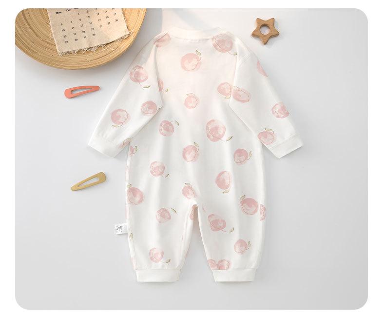 Newborn Pure Cotton Long Sleeve Bodysuit – All-Season Jumpsuit Pajamas for Crawling Babies