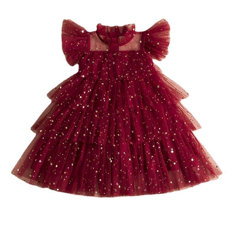 Mädchen Prinzessinnenkleid Sommer Mädchen Kinder Einfarbiger Pailletten Tüllrock Für Kleinkind Mädchen