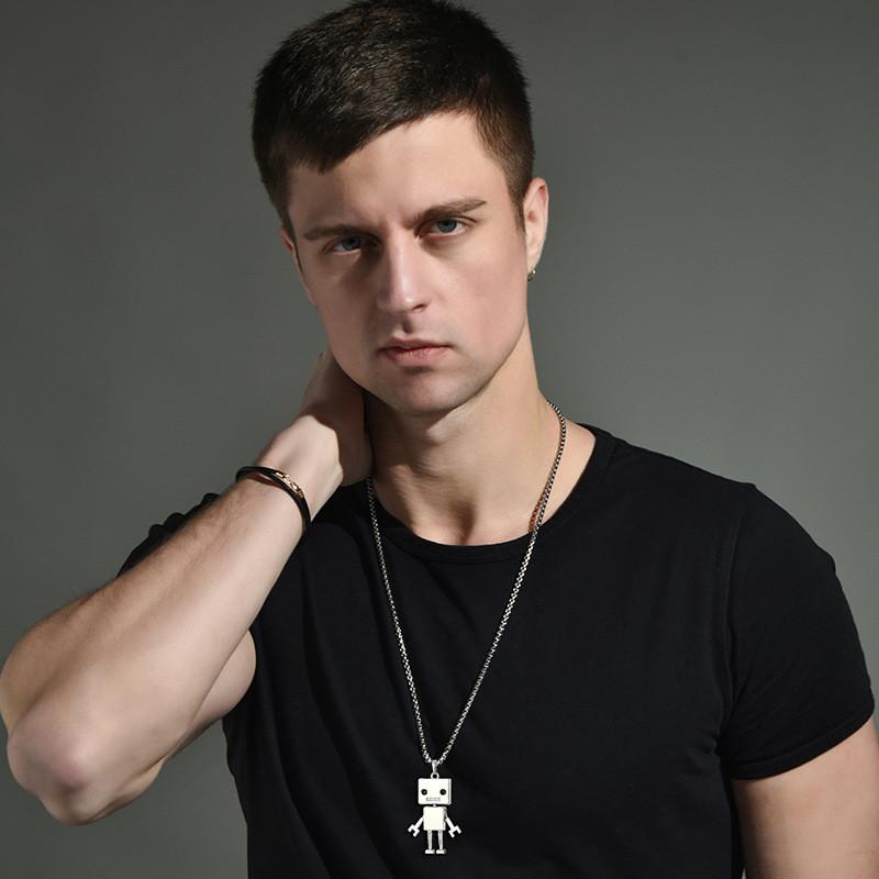 Cool Titanium Steel Robot Necklace For Men And Women With Hip Hop Punk Street Style