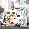1Pc Christmas Minions Snowscape Blanket Soft Throw Blanket For Home Bedroom Bed Sofa Travel Office Solid Christmas Blanket