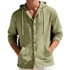 Lente Herfst Losse Knopen Casual Lange Mouwen Shirt Strandkleding voor Mannen Comfortabel Ademend Hooded Shirts