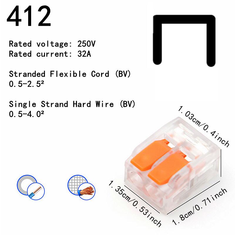 10-75 Pcs Orange Universal Type Quick Plug-in Terminals,Electrical Equipment Connectors,Wire Connector Terminals,250V/32A Plug Connectors 4