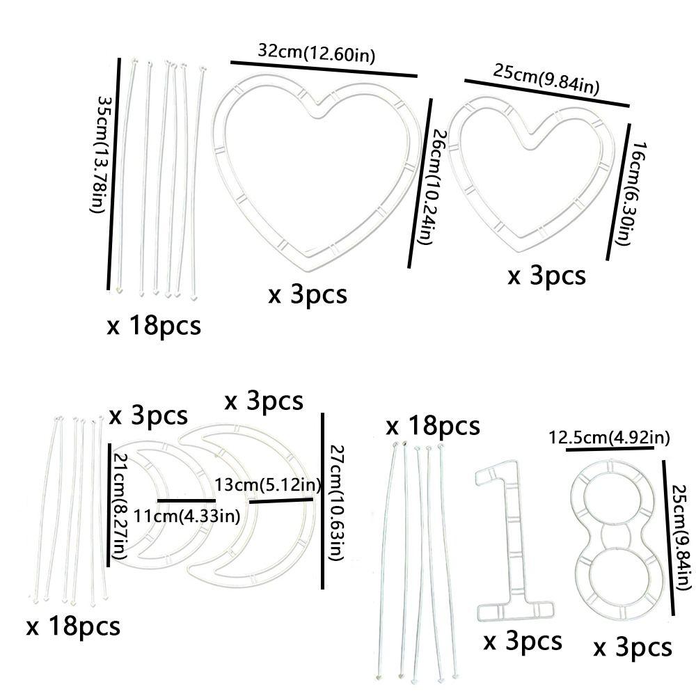 Plastik-Blumenstraußhalter Basteln 18 Jahre Alt Blumenarrangement-Ständer Herz Mondförmiger Blumenkranz-Rahmen Heimdekoration