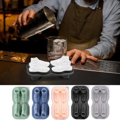 Cube Ice Tray Silicone Cocktail Ice Molds Bartender Accessories Shoe Shape Easy Release Freezer Storage Kitchen Gadgets For