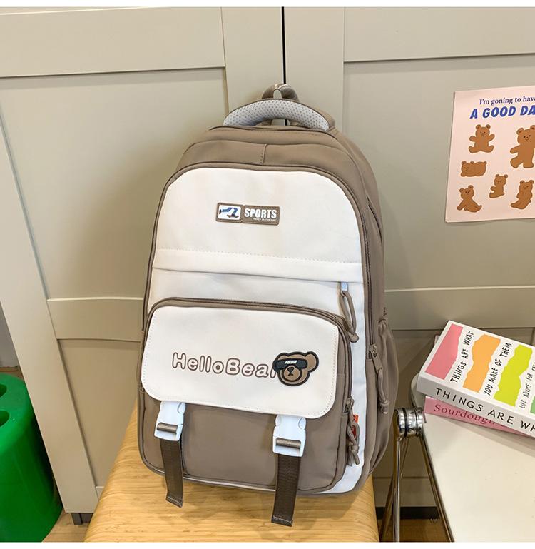 

School bag for girls, large-capacity backpack for junior high school students, cute and lightweight for high school students, new backpack.