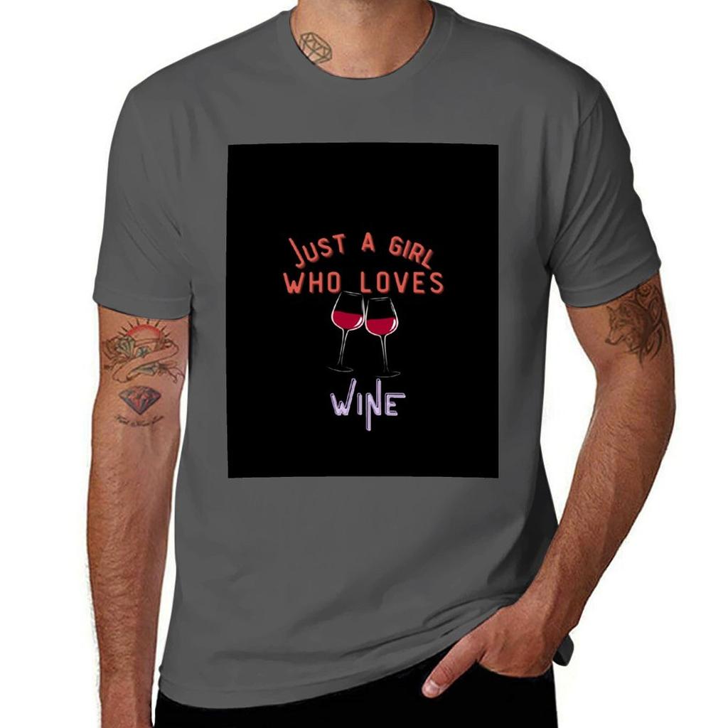 Nur ein Mädchen, das Wein liebt T-Shirt Industriearbeit T-Shirt