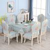 European Printed Tablecloth Hem Lace Chair Cover Restaurant Decoration Flat Printed Table Cloth Universal Chair Covers 1pc Home Protective Cover
