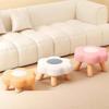 Solid Wood Low Stool Soft Padded Sofa Bench Daily Gift Soft Padded Stool  Living Room