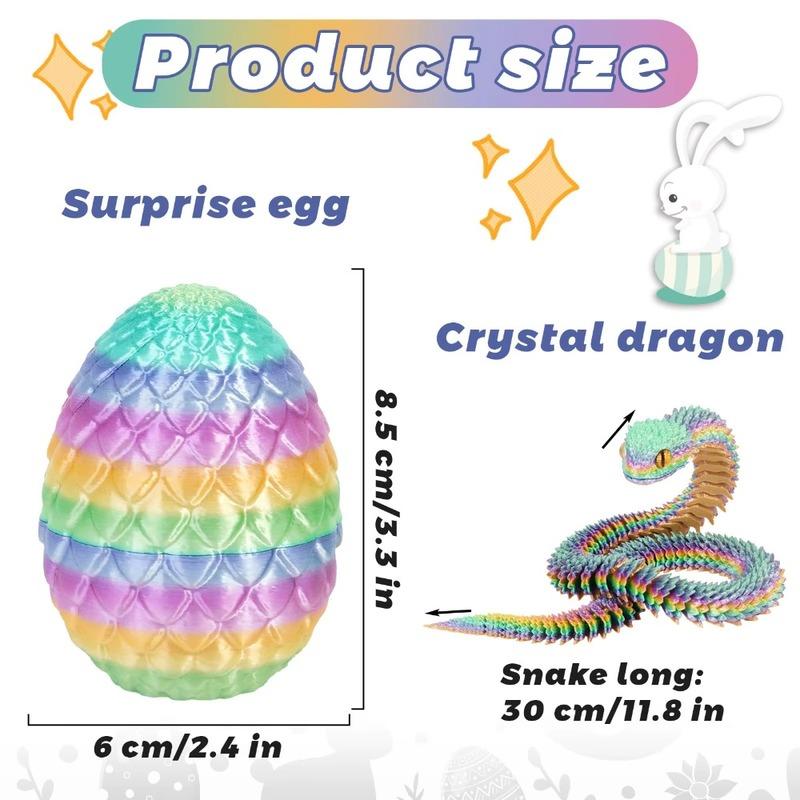 3D Printed Snake with Egg Joint Mobility Simulate Snake Ornament Desktop Home Animal Decoration Kids Desktop accessories