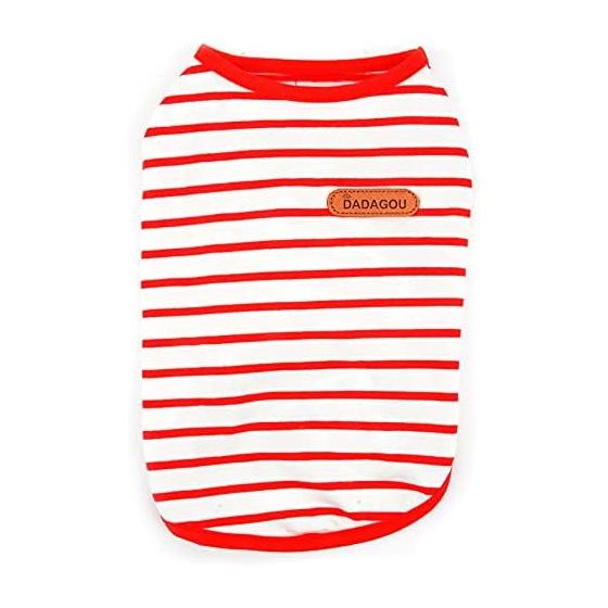 ZUNEA Dog T-Shirt, Small Dogs, Summer Tank Top, Soft, Vest, Shirt, Border Pattern, Pet, Dog, Cat Clothes, Stylish, Cute, Shirt, Cool, Dog Wear,
