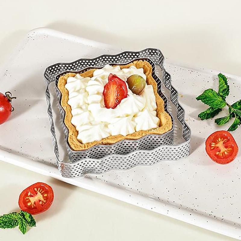 Stainless Steel Square Tartlet Molds Bakeware Mousse Circle Mould Tart Ring Cake Mold Baking French Dessert Fruit Pie Tarte Tool