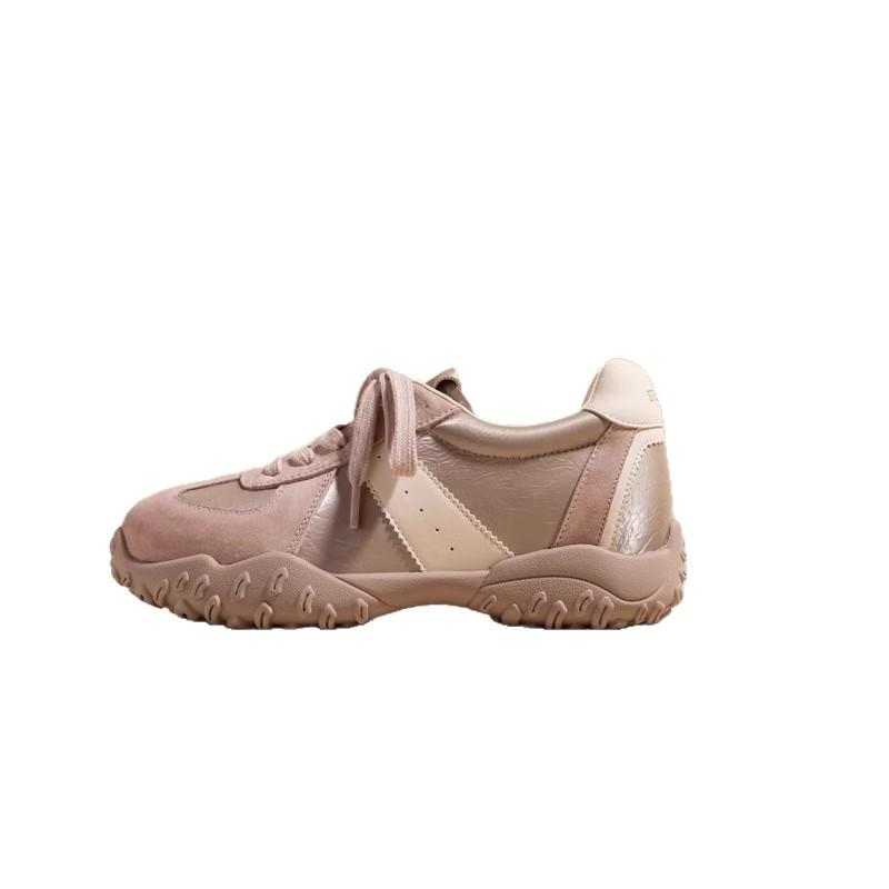 Soft leather inner height increase women's shoes platform German training shoes women's 2025 new spring and summer sports and leisure shoes little w