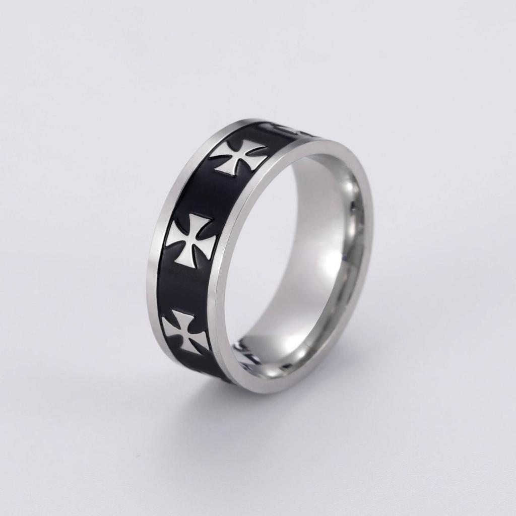 Classic Stainless Steel Couple Rings Black Four Leaf Clover Simple Finger Ring Women Men Ring Engagement Wedding Jewelry CLE