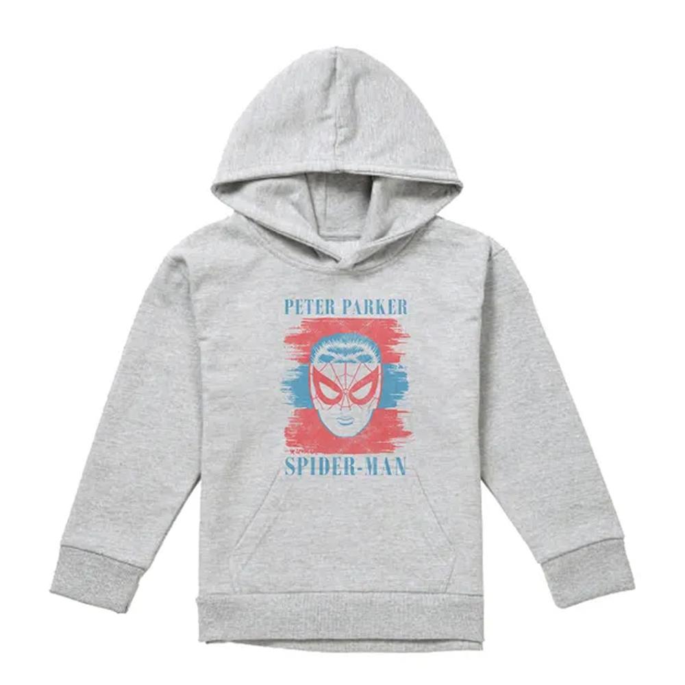 Spider-Man Childrens/Kids Peter Parker Stripes Heather Pull Over Hoodie