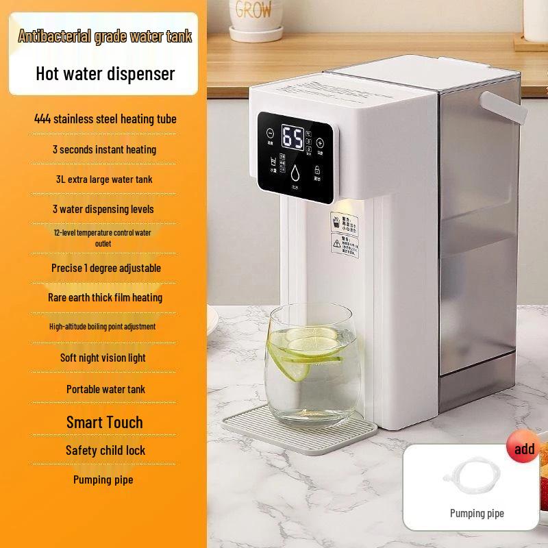 Hervidor Eléctrico Instantáneo de 3L, Dispensador de Agua Caliente para Leche y Té, Calentamiento en 3 Segundos