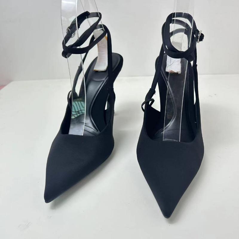 fashion Elegant Luxury Women Pumps 2024 Autumn Designer Sexy Ankle Strap Black Slingback Party Wedding Stilettos Pointed Ladies Shoes
