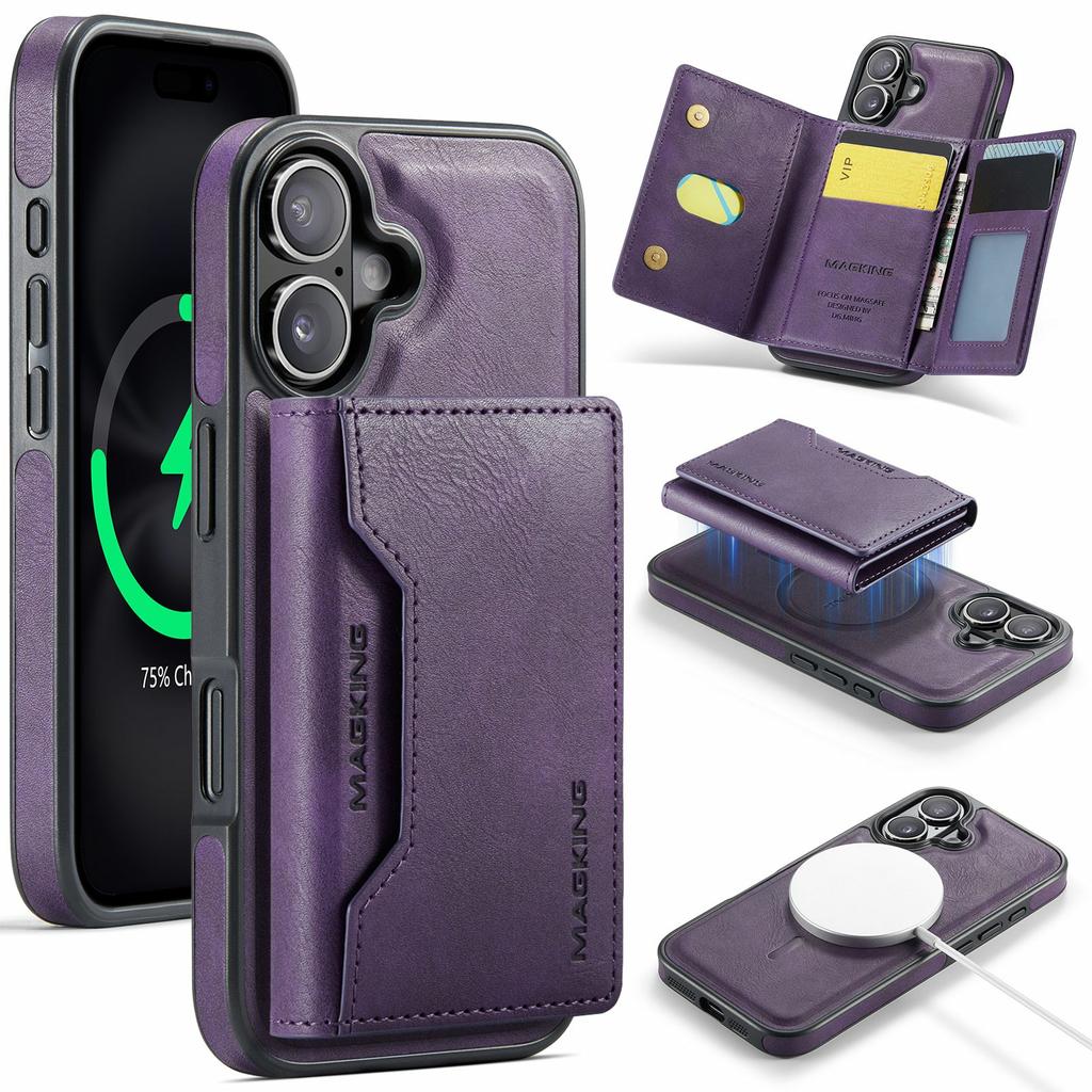 MAGKING K2 Series For iPhone 17 Case Compatible with MagSafe PC+TPU+PU Phone Cover