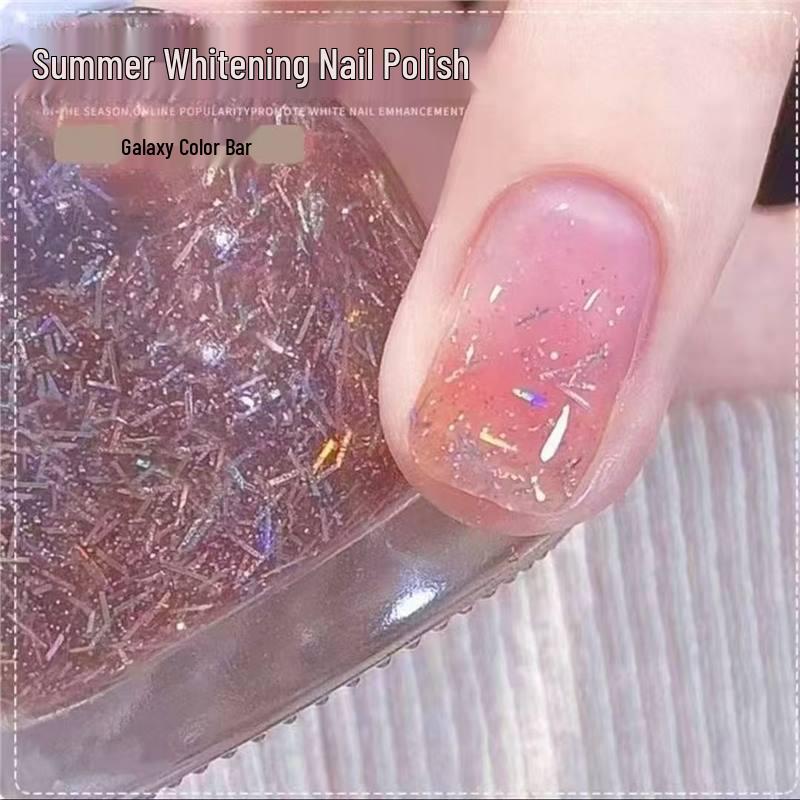 2026 New Year Red Super Sparkle Waterproof Nail Polish with Crushed Diamonds - Luxurious Whitening Formula
