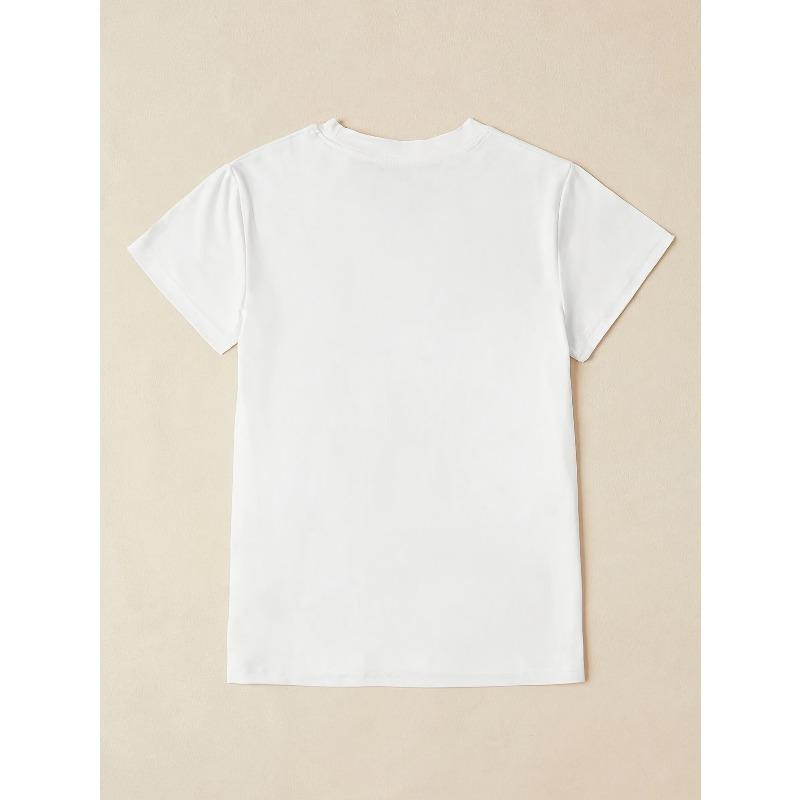 European Size Women'S "We Bare Bears" Graphic Tee - Cute Cartoon Bear Design, Short Sleeve Crew Neck, Casual & Fashionable, All-Season Comfort