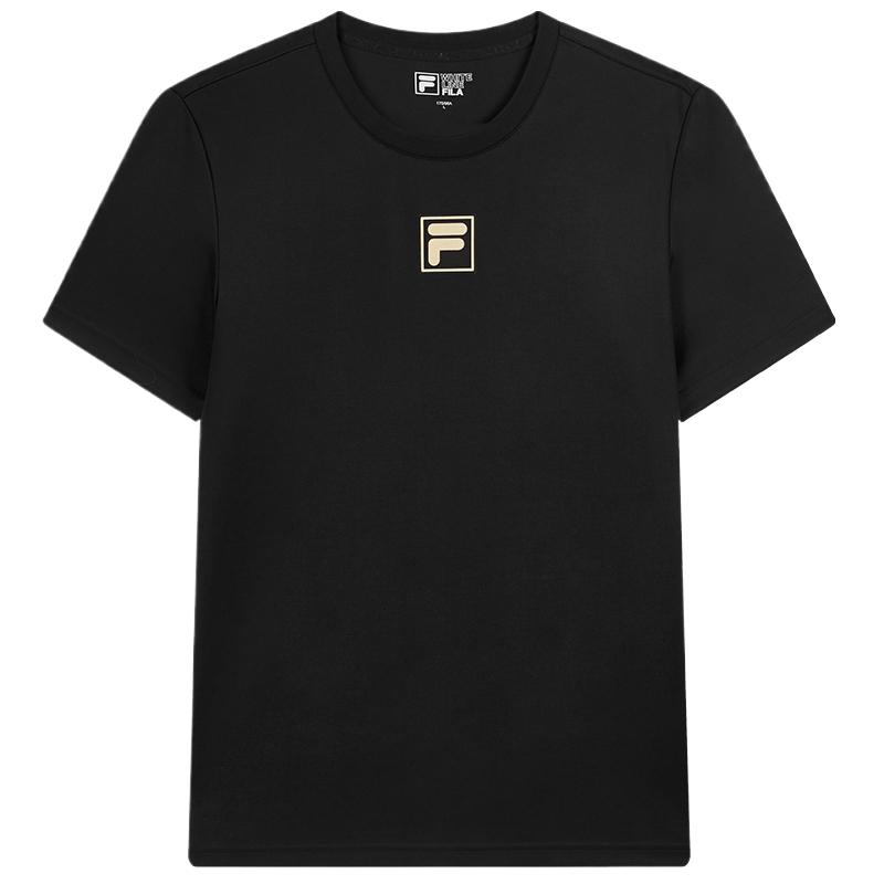 

Fila Удобная Универсальная Мягкая Приятная к коже Футболка с коротким рукавом Мужские Топы Черный F11M018108F-BK M
