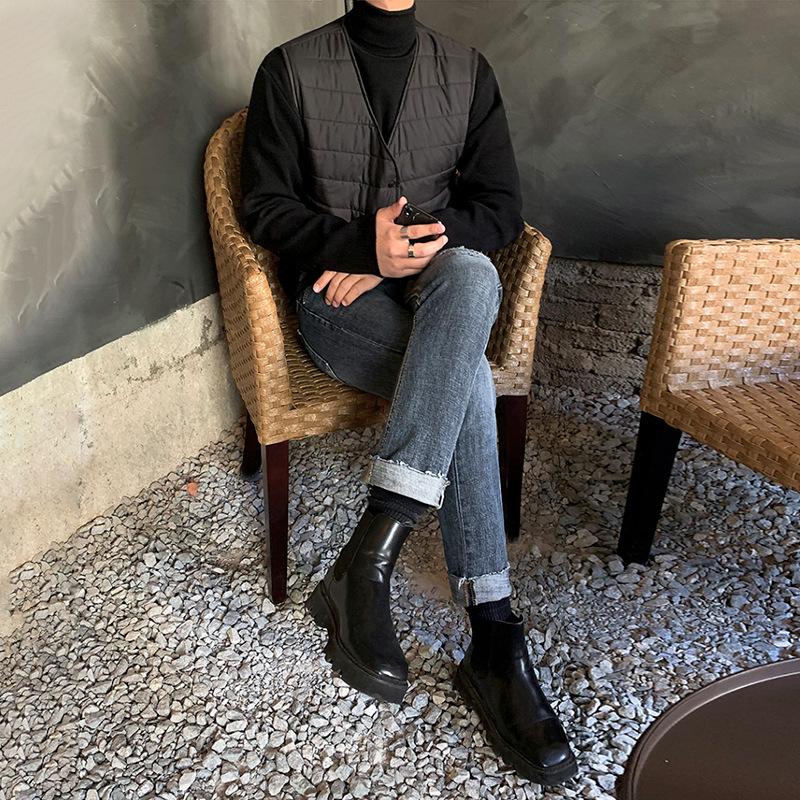 

Жилет мужская зимняя верхняя одежда из плотного и бархатного хлопка, одежда в корейском стиле, свободный повседневный жилет без рукавов, куртка 2XL