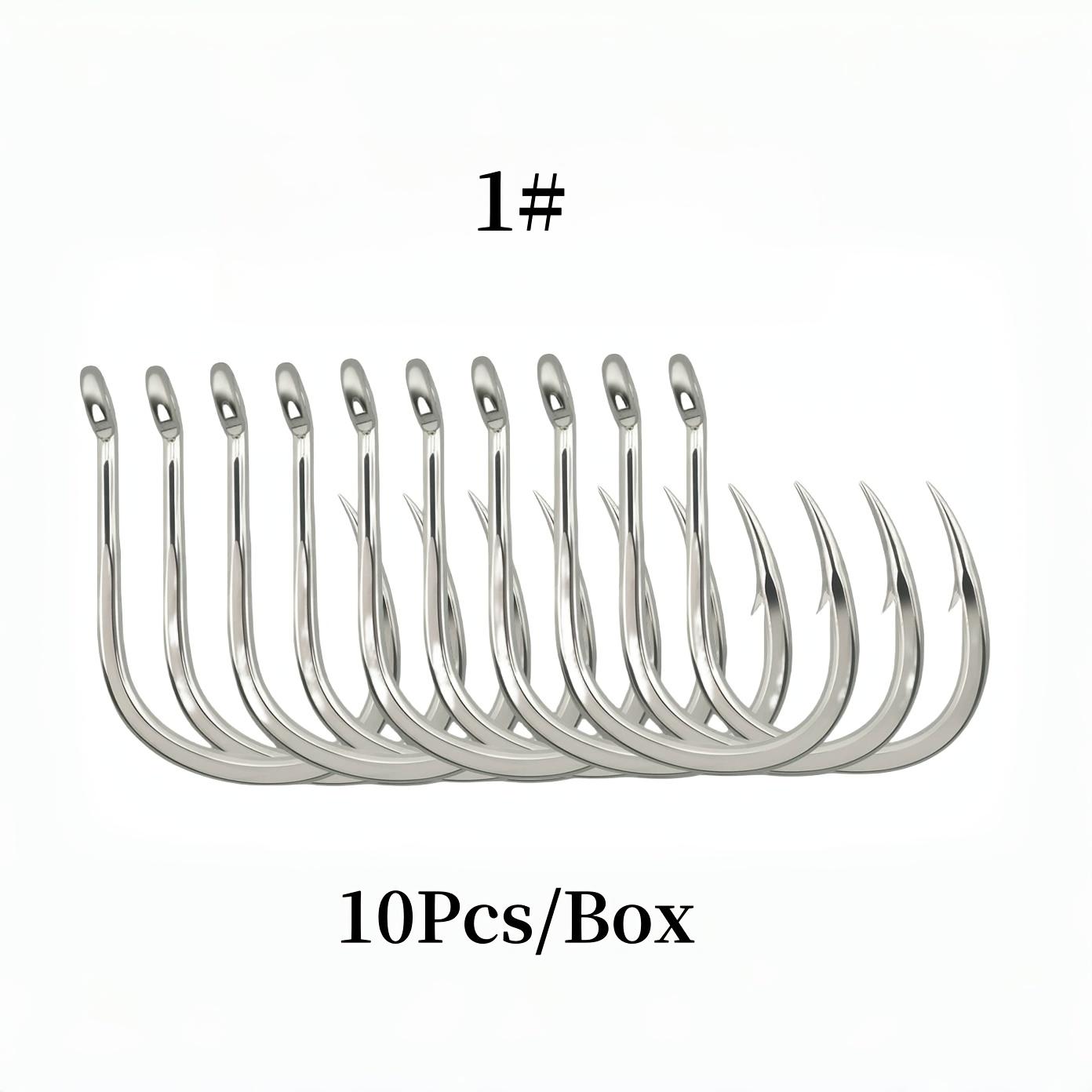 10 шт., Прочный Железный Крючок-Крюк, 5-кратное Усиление, Толстый Гигантский Крючок, Рыбалка с Лодки в Глубоком Море, Морская Рыбалка, Гипсовый Гигантский Крючок для Крупной Рыбы 1#