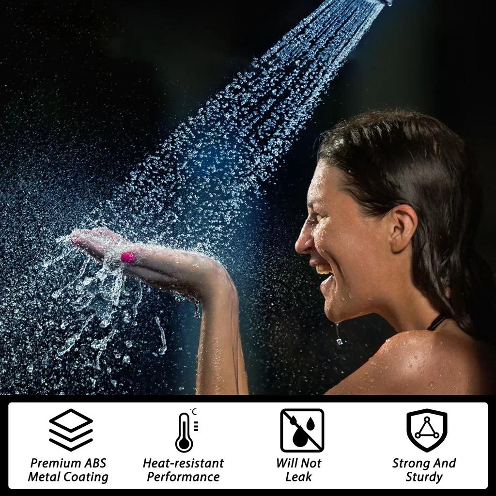 6 Inch LED Shower Head 7 Colors Changing Temperature Sensor Ultra-Quiet Shower Square Fixed Showerhead Rainfall Top Spray