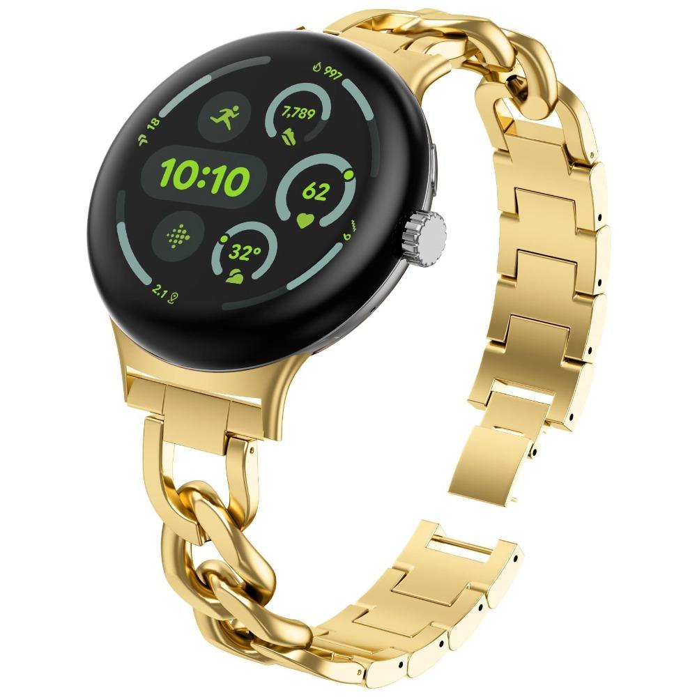 Stylový řetízkový nerezový pásek pro Google Pixel Watch 3 4 45mm Kovový řetízkový nastavitelný náramek Řemínek na hodinky Pro Google Pixel Watch 1 2 3 4 41mm