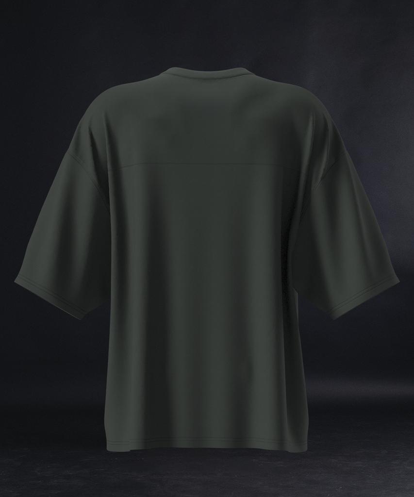 PHERMENON Oversized Rugby Jersey Short Sleeve - Charcoal Green