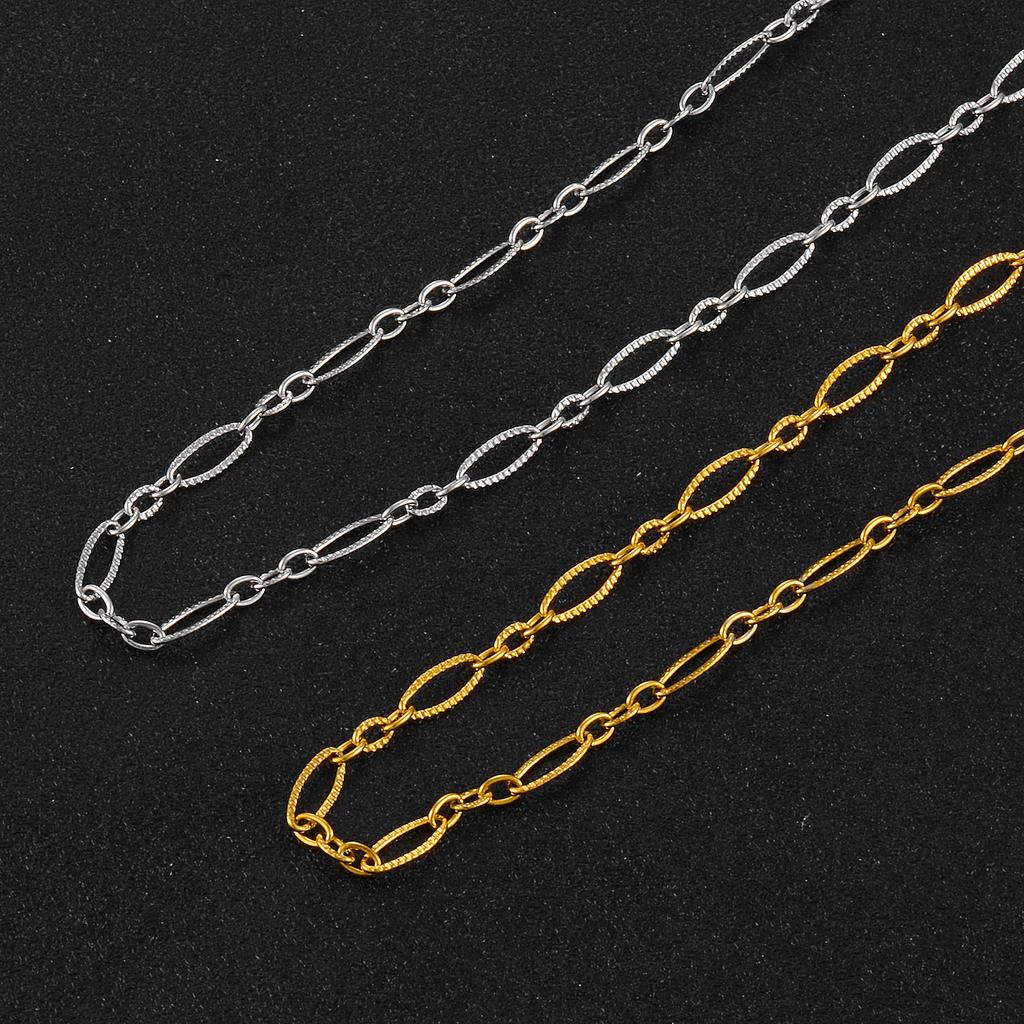 Stainless Steel Handmade Golden Figaro Necklace Chain High Quality Men's and Women's Jewelry
