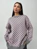 Strawberry Jacquard Sweater Women 2026 Fall Winter New Crew Neck Pullover Knit Top Loose Print