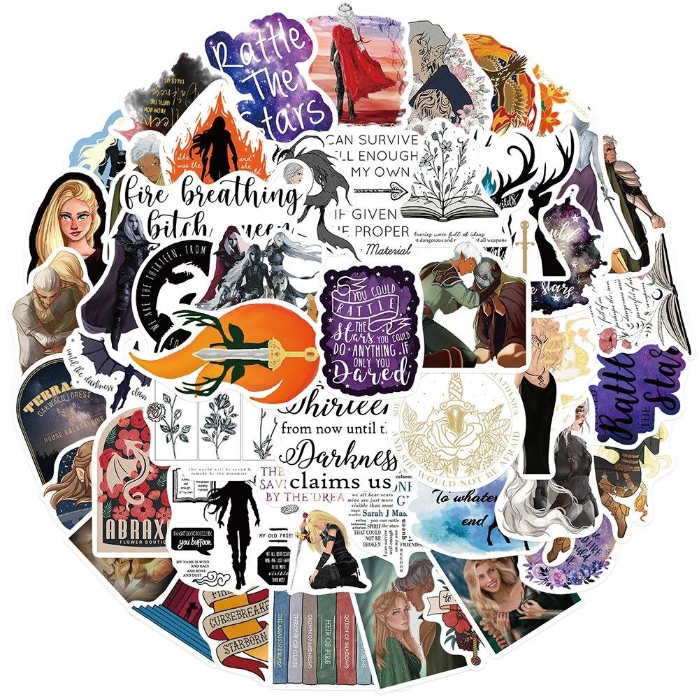 

10/50 шт крутой роман «Трон из стекла» мультяшные наклейки граффити наклейки для DIY багажа ноутбука скейтборд велосипедные наклейки 10pcs