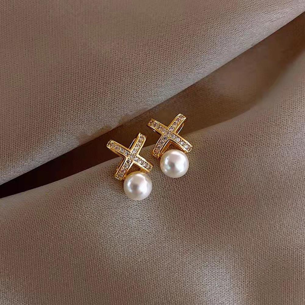 Women Imitation Pearls Earrings S925 Silver Needle Hypoallergenic Earrings for Women Girls Outfit Matching