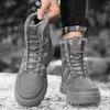 Outdoor Men's Lace Up Snow Boots Workwear Design Fleece Lined Thickened Cold Resistant 40℃ Below Shearling Lined Winter Footwear