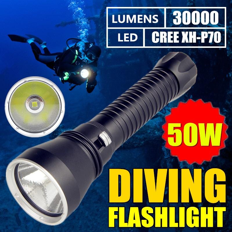 9x XM-L T6 LED Scuba Diving Underwater 100m Flashlight Hunting Torch 18650//26650