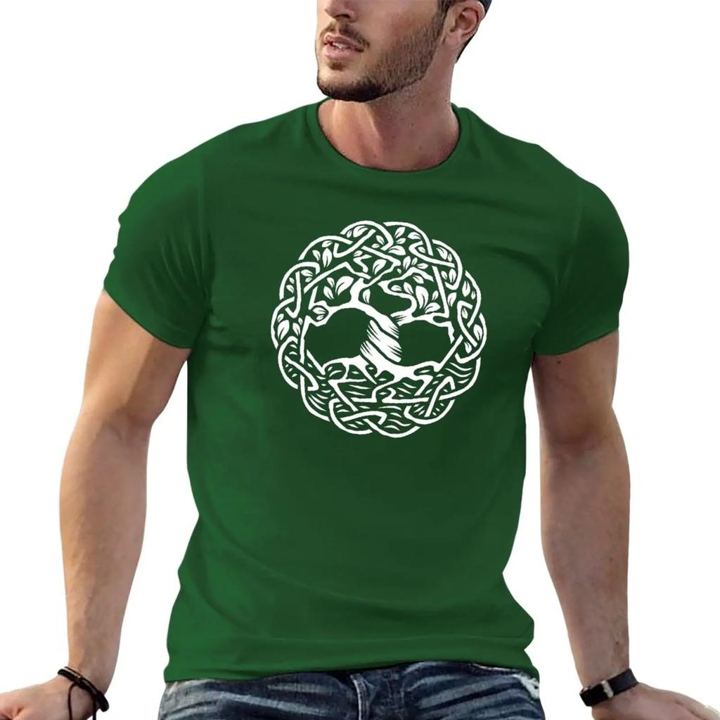 New Celtic Tree of Life TShirt Man Clothes Anime Tshirt Workout Shirts for Men Summer Fashion New Arrival Cotton Short Sleeve