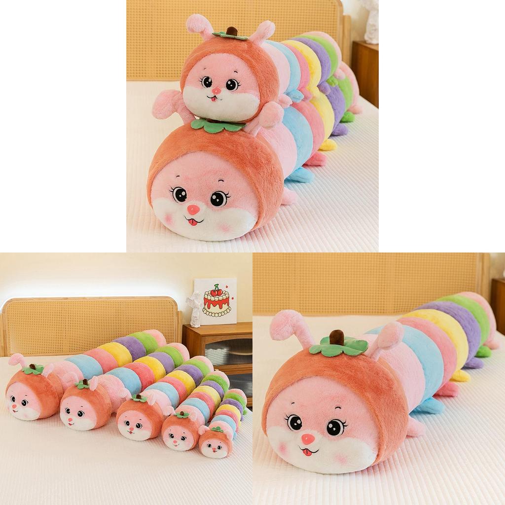 Colorful Long Plush Caterpillar For Kids Bedroom Comfort And Nap Support