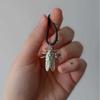 Retro Silver Color Cicada Dangle Hoop Earrings Necklace for Women Men Gothic Insect Dangle Earrings Boho Nature Bug Jewelry Sets